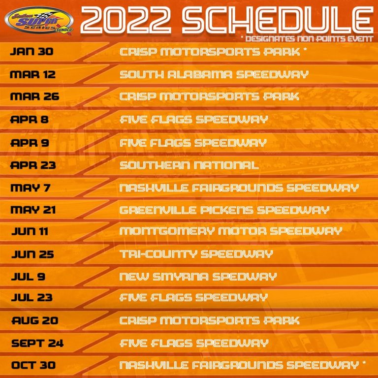 The Southern Super Series looks forward to the 2022 Schedule